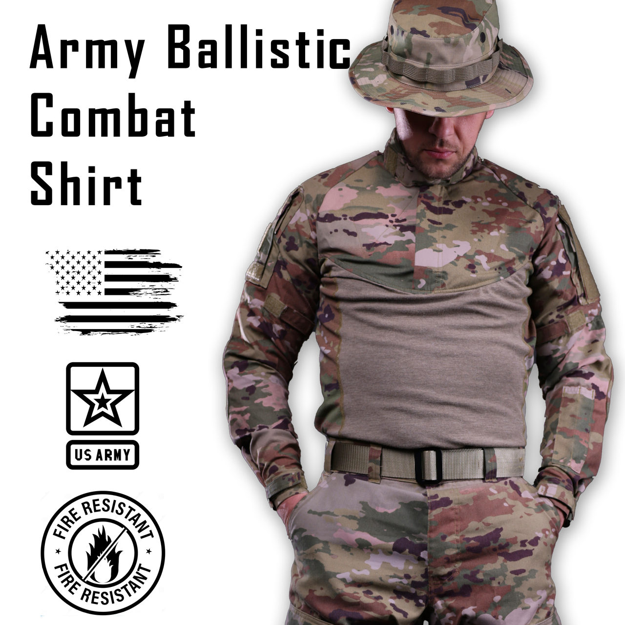 Вогнестійка бойова сорочка Army Ballistic Combat Shirt, Розмір Large, Колір: OCP Scorpion W2 (FR)