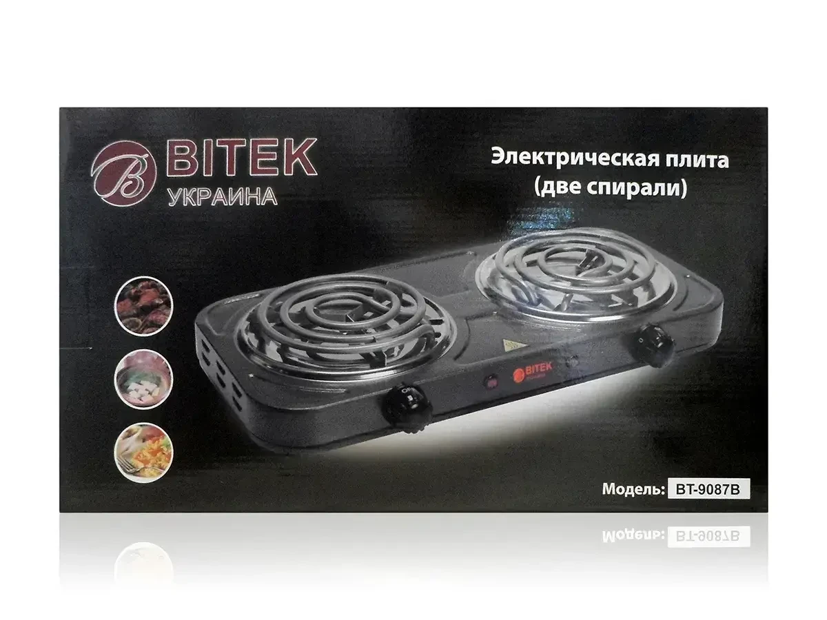 Електропліта 2 спіралі 2000 Вт 138 мм BITEK BT-9087B