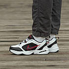 Жіночі кросівки Nike Air Monarch шкіряні білі із чорним Найк Монарх весняні, фото 2