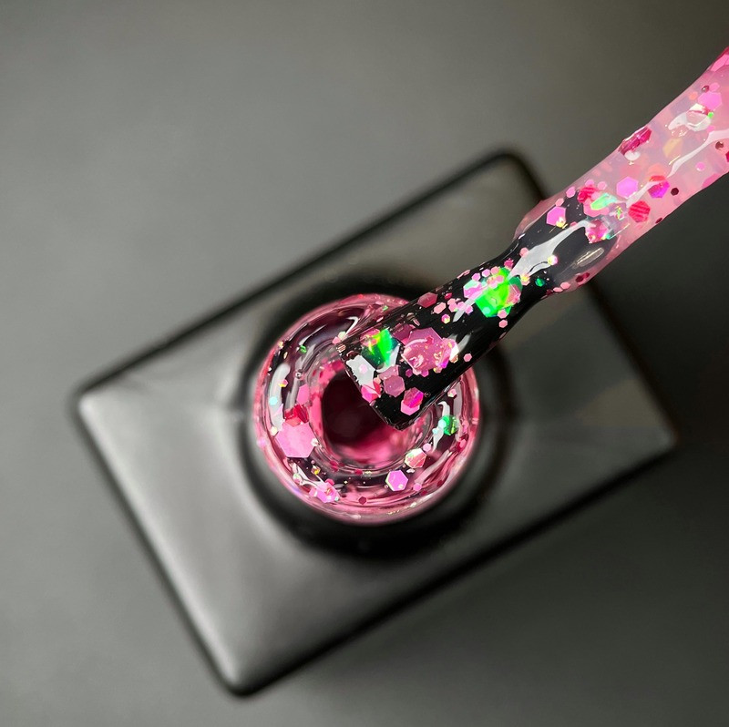 Гель лак з конфетті різних розмірів Cosmo Glitter Designer Professional 9мл. №525