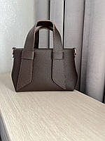 Трендова коричнева жіноча сумка тоут міні