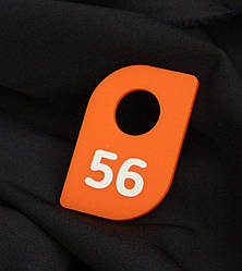 Пластиковий номерок для гардеробів, колір в асортименті оранжевий