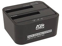 Док-станция Agestar 3UBT6-6G (Black), для 2.5''/3.5'' SATA HDD, USB 3.0, 2 слота, черный