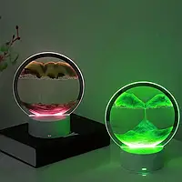 Настольная LED лампа ночник Песочные часы 3D "Moving Sands Capes" USB