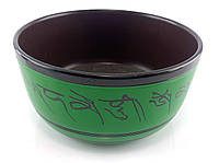 Тибетская поющая чаша зеленая d-19,5см h-10см металл (32342B)