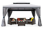 Садовий павільйон Valencia 3х4м із шторами Сірий, фото 7