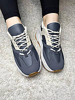 Стильные весенние крутые качественные кроссовки графит+беж женские модные кроссовки для повседневной носки VS 40