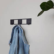 Металева настінна вішалка Kanto (чорна), фото 3