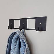 Металева настінна вішалка Kanto (чорна), фото 2