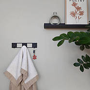 Металева настінна вішалка Kanto (чорна), фото 6