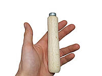 Ручка деревянная для напильника точеная 13.5 см с металлическим кольцом, держак для инструмента