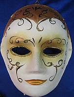 Маска карнавальная Венецианская для лица из папье-маше (25см)