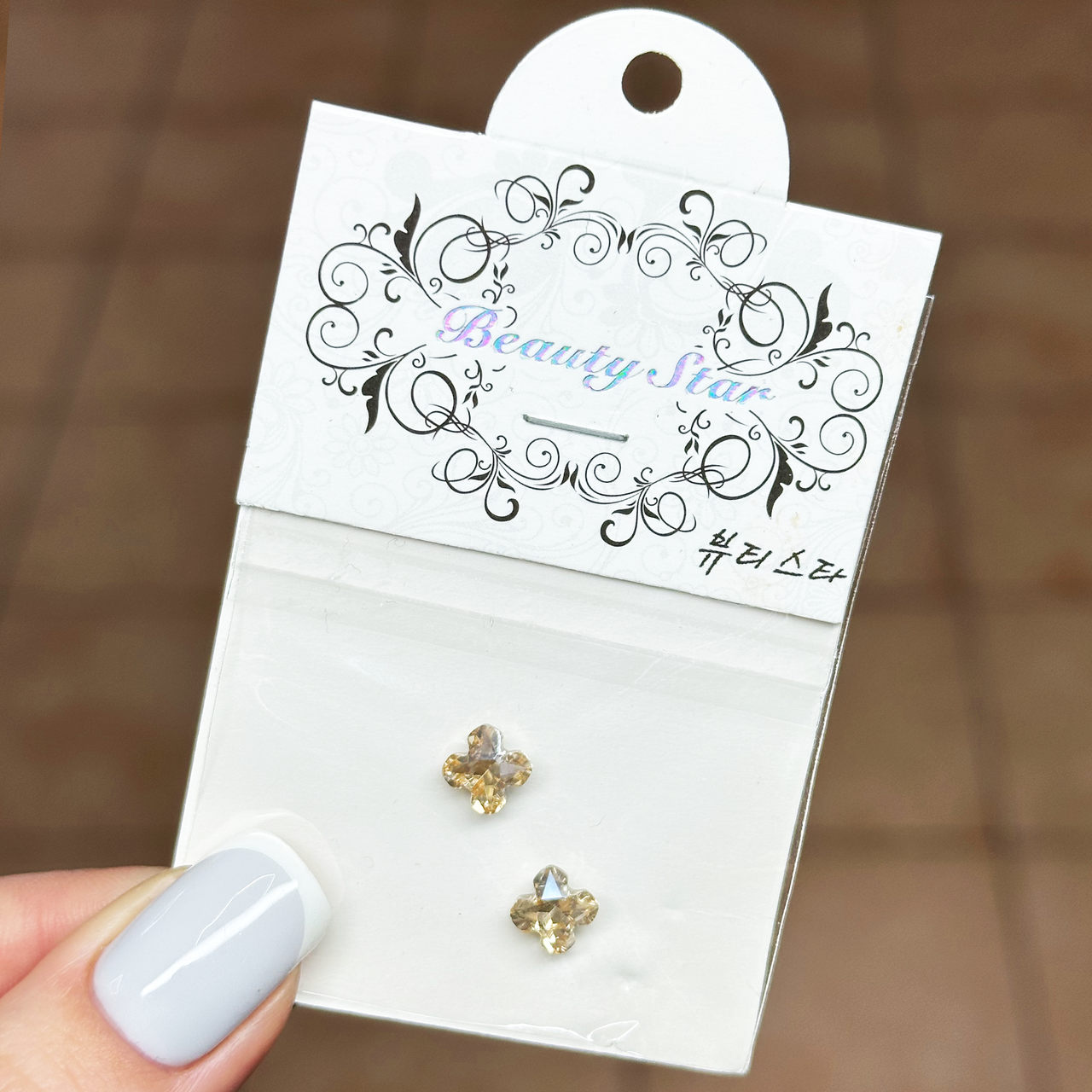 Камені для декору Beauty Star 2 шт, квітка бронза