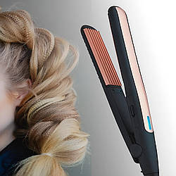 Плойка гофре для волосся, 45Вт, Gemei GM-2955 / Праска для прикореневого об'єму / Плойка із турмаліновим покриттям