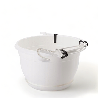 Горщик підвісний Мальта ⌀ 19 см, білий з підставкою