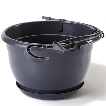 Горщик підвісний Мальта ⌀ 27 см, антрацит з підставкою