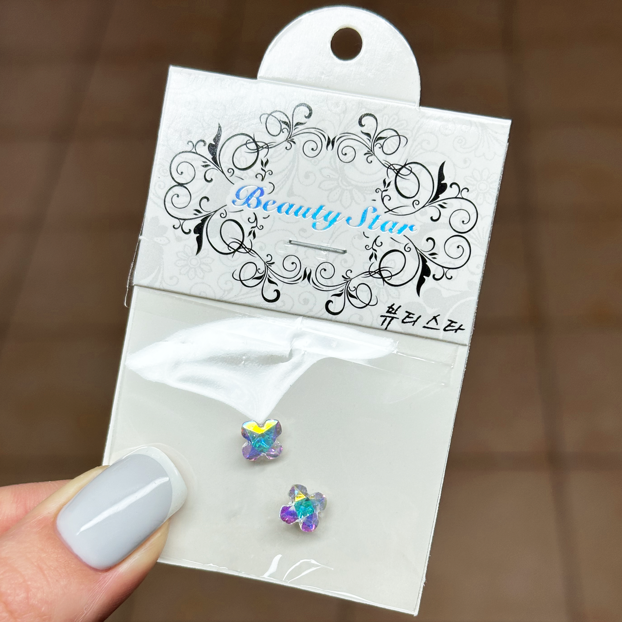 Камені для декору Beauty Star 2 шт, квітка прозорий хамелеон