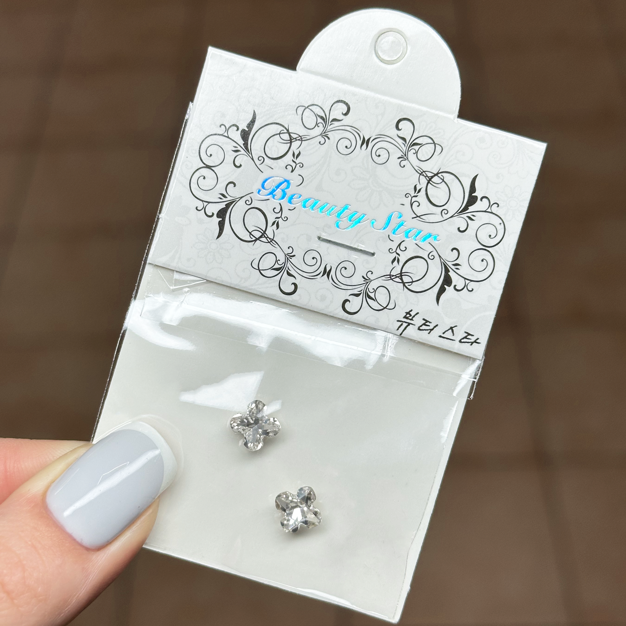 Камені для декору Beauty Star 2 шт, квітка прозора