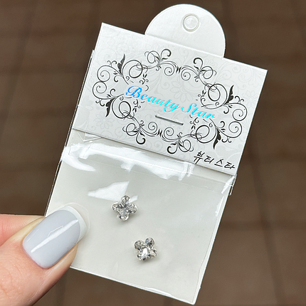 Камені для декору Beauty Star 2 шт, квітка прозора, фото 1