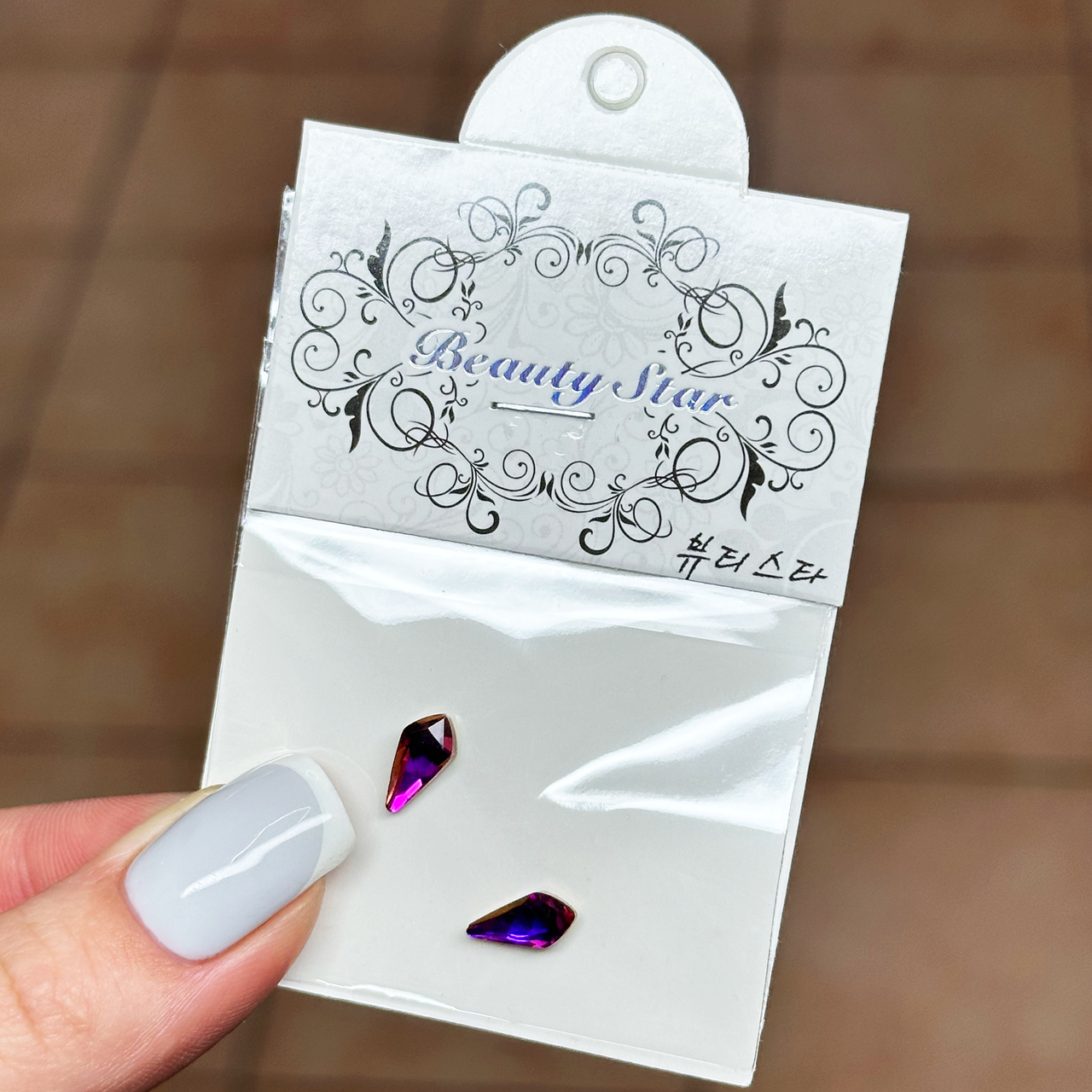 Камені для декору Beauty Star 2 шт, кристал фіолетовий хамелеон