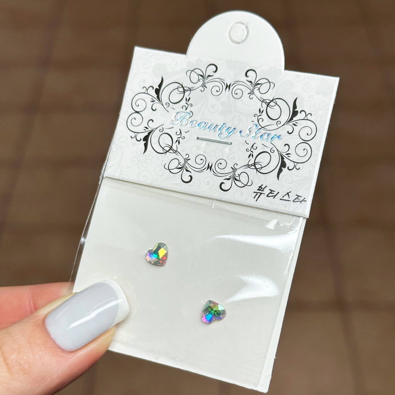 Камені для декору Beauty Star 2 шт, серце прозорий хамелеон