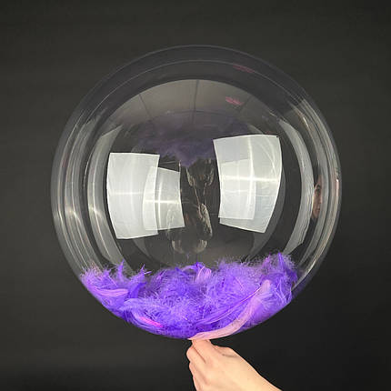 Набір: пір'я на бабл / Bubble 15 бузкове, 12г, фото 2