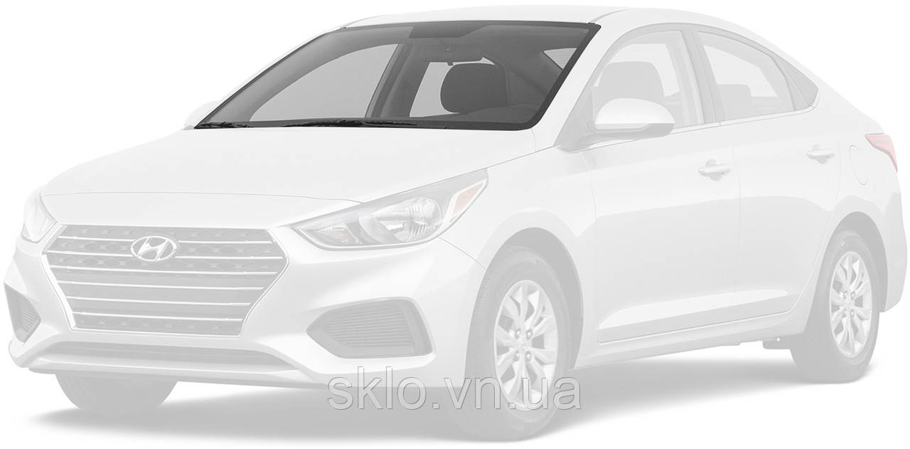 Лобове скло Hyundai Accent V/Solaris II (2017-) Хюндай Акцент V/Соляріс II з Датчиком дощу та світла