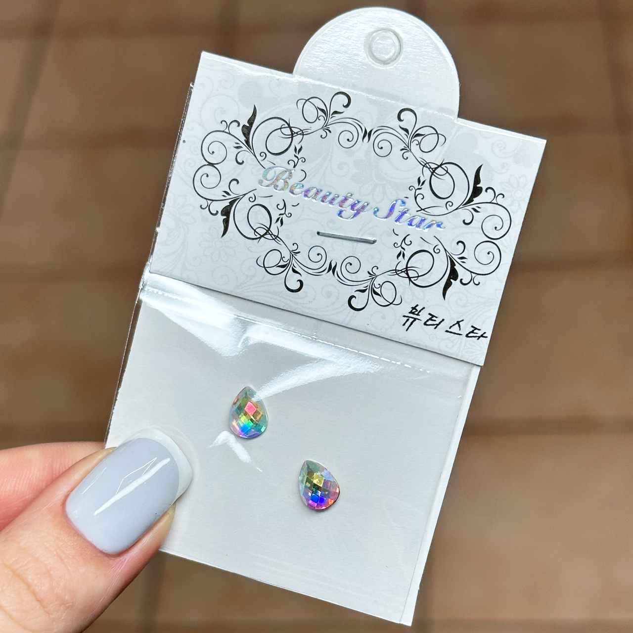 Камені для декору Beauty Star 2 шт, крапля прозорий хамелеон