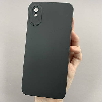 Чохол для Xiaomi Redmi 9A чохол однотонний із захистом камери на телефон сяомі редмі 9а чорний s2l, фото 1