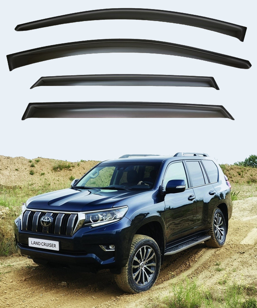 Вітровики Toyota Land Cruiser Prado 150, Lexus GX 460 2009 -> (скотч) VIP Китай