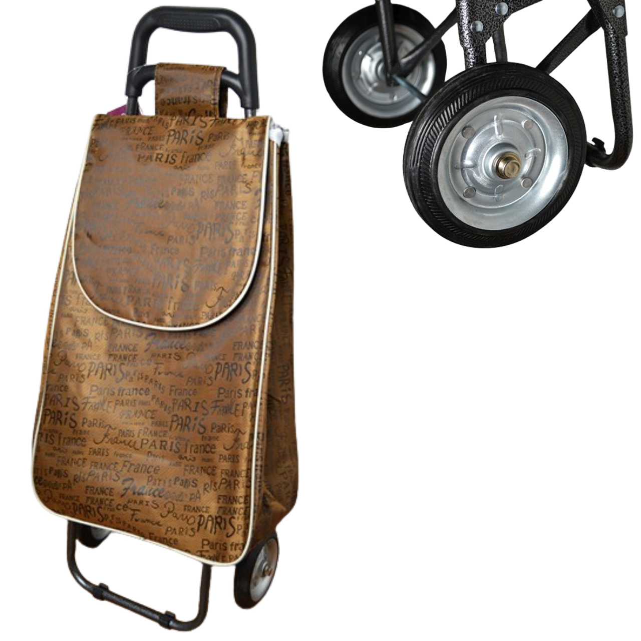 Сумка-візок господарська посилена, сумка візок із металевими колесами, сумка господарська тачка