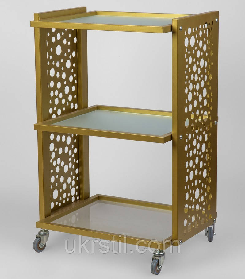 Косметологічний візок S2-round gold, фото 1