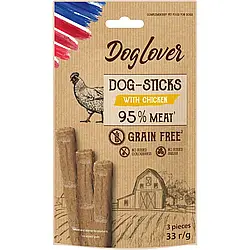 Ласощі для собак. Стіки DogLover (ДогЛовер) Sticks 3*11g із куркою