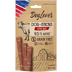 Ласощі для собак. Стіки DogLover (ДогЛовер) Sticks 3*11g із яловичиною
