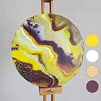 Художній набір для створення картини у абстракній техніці рідкий акрил/флюїд арт fluid art Сатурн коло 30