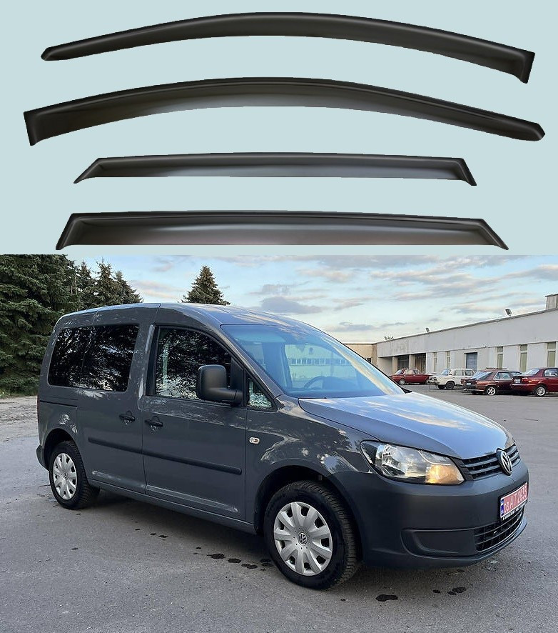 Вітровики Volkswagen Caddy III 2004-2015 (скотч) VIP Китай