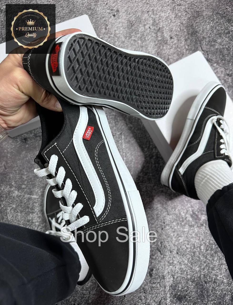 Чоловічі чорно-білі кеди Vans Old Skool, жіночі ванс кеди Vans white-black