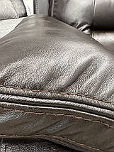 Шкіряний мягкий комплект диван-ліжко + 2 крісла реклайнера, Френк, фото 3