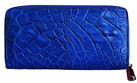 Гаманець портмоне із натуральної шкіри крокодила Ekzotic Leather синій індиго (cw 82_7)