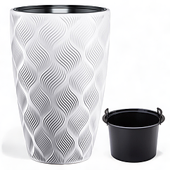 Горщик із вкладкою Флоу Слім ⌀ 40 см, білий морозостійкий