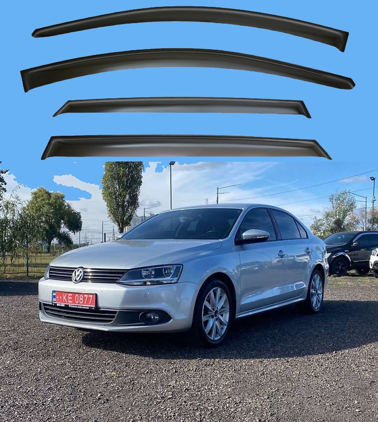 Вітровики Volkswagen Jetta VI седан 2010-2019 (скотч) VIP Китай