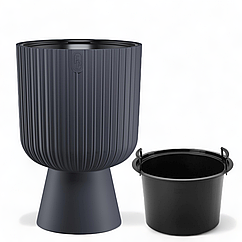 Горщик із вкладкою Келі Міка ⌀ 30 см, антрацит