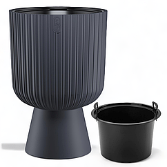 Горщик із вкладкою Келі Міка ⌀ 40 см, антрацит