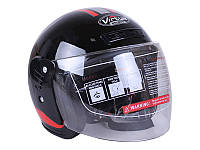 Шлем мотоциклетный открытый MD-В201 VIRTUE (черно-красный глянцевый, size L)
