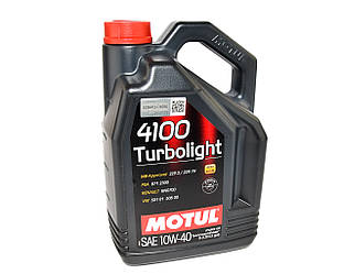 Моторна олива Motul 4100 Turbolight 10W-40, 5 л. - ACEA A3/B4 / API SN