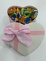 Коробка серце біло-рожева 200 шт.