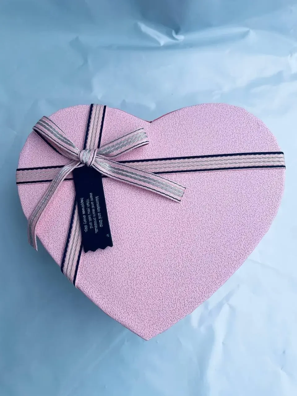 Коробка серце рожева коробочка з рожевою стрічкою 100 шт.