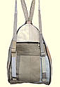 Рюкзак сумка кожаный женский бежевый 40*24*18 (Турция), фото 3