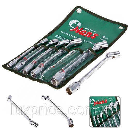Набір ключів карданних 6шт в чохлі 8-19мм HANS 16406М    Luxprice, фото 1