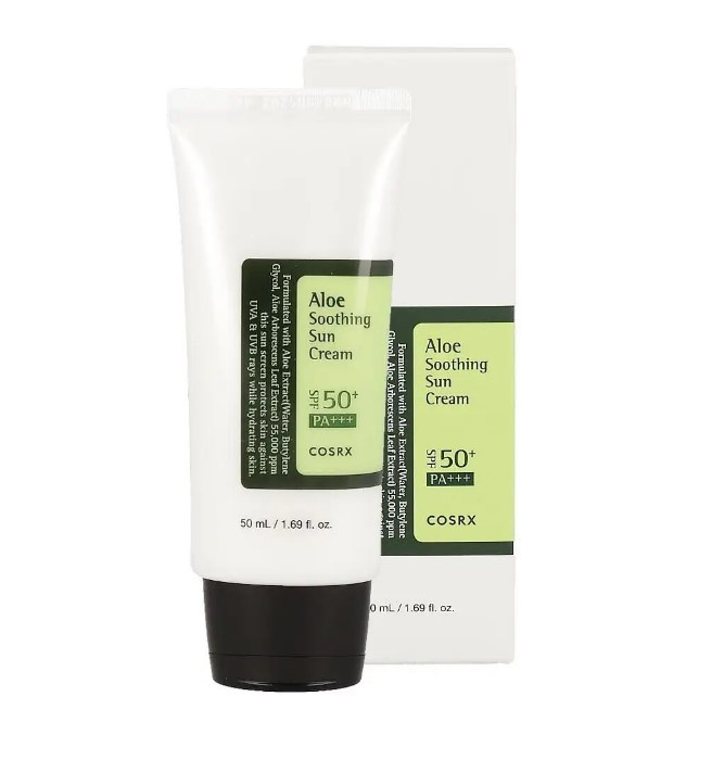 Зволожуючий сонцезахисний крем з алое Aloe Soothing Sun Cream (SPF50+/PA+++) 50 мл, Cosrx, термін до 03.2027, фото 1